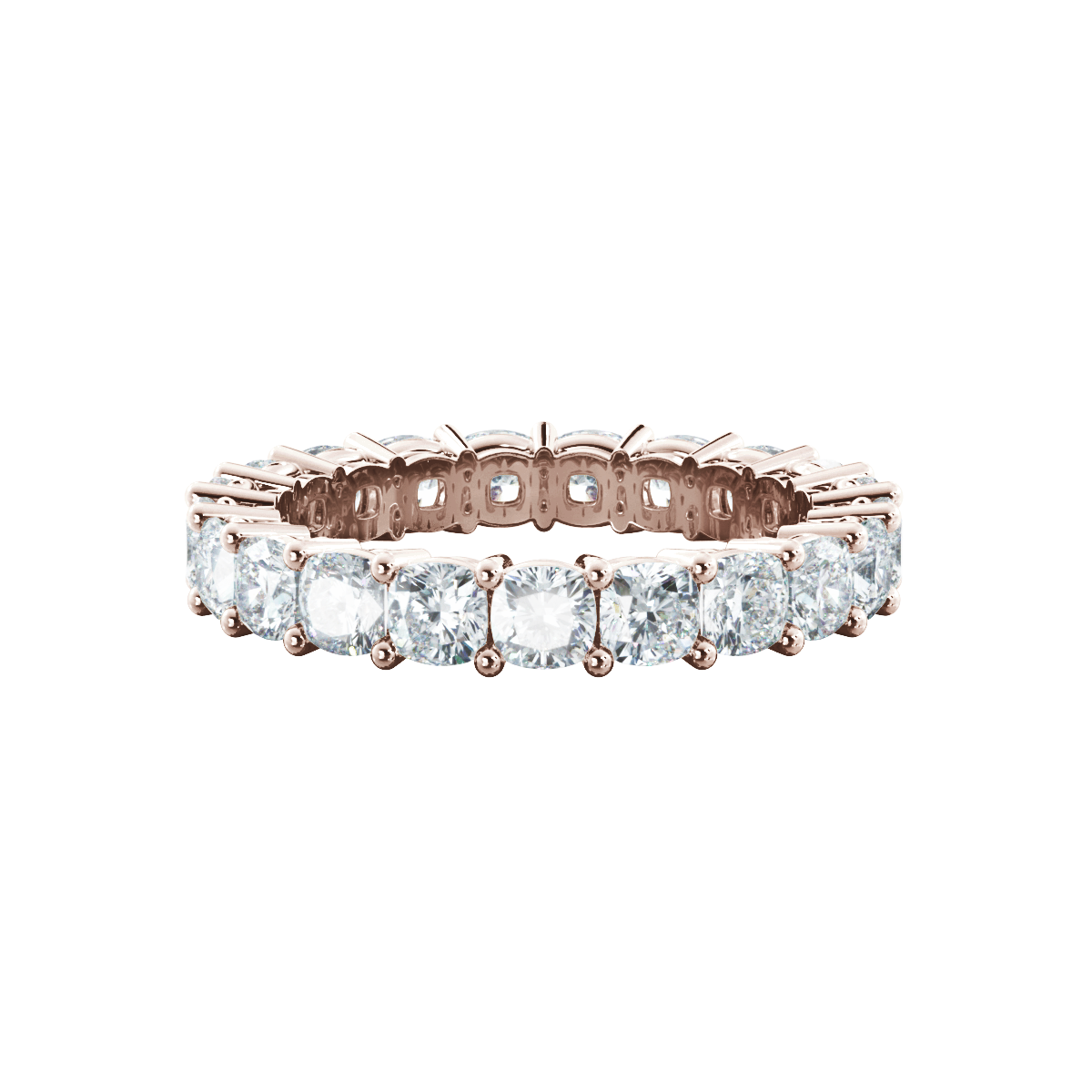 A slim 18k gold wedding band on a linen surface at the LW atelier